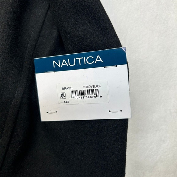 Nautica Double Breasted Overcoat Mens 44R Large Black‎ Classic-Fit Wool $395 - Picture 4 of 13